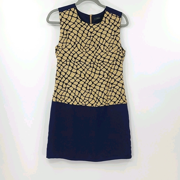 THML Dresses & Skirts - THML navy and tan sleeveless sheath dress. Size s